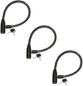 Urban August Child-Proof Refrigerator Lock for Kids & Adults - Lock for French Door Fridge and Cabinet (Regular, Black - 3 Pack Keyed Alike)