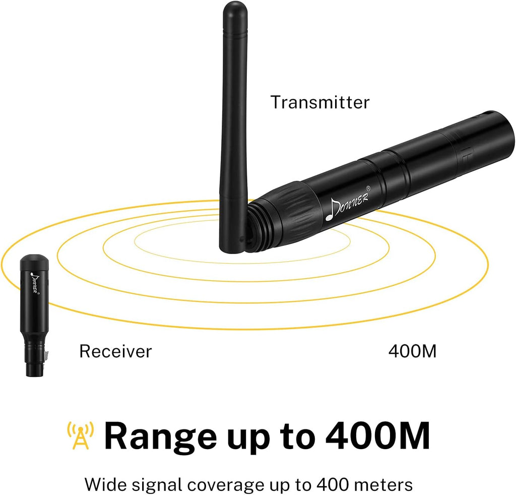 Donner Wireless DMX512 Transmitter Receiver DJ 2.4G DMX Wireless Controller 7 Receivers with Built-in Battery & Light Dome & 1 Transmitter for LED Stage Disco Party Bar, Stage Lighting Control 8PCS