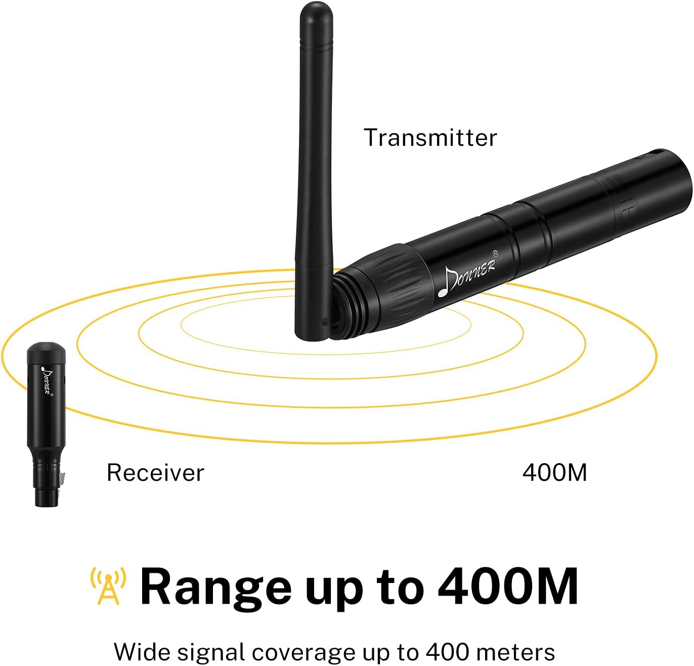 Donner Wireless DMX512 Transmitter Receiver DJ 2.4G DMX Wireless Controller 7 Receivers with Built-in Battery & Light Dome & 1 Transmitter for LED Stage Disco Party Bar, Stage Lighting Control 8PCS