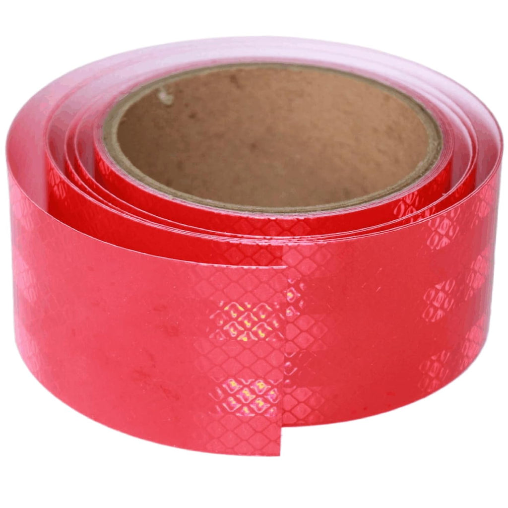 Non Fading Reflective Tape Red Outdoor Waterproof 2 inch, High Visibility Warning Industrial Marking Tape, Safety Stickers (11 feet)