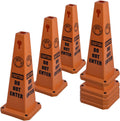 26.5" Caution Cones, 4-Sided Visible Safety Signs with Heavy Rubber Base, Warning for Slip & Fall Prevention, Indoor/Outdoor Use (8, Do Not Enter-Orange, 26.5 inch)