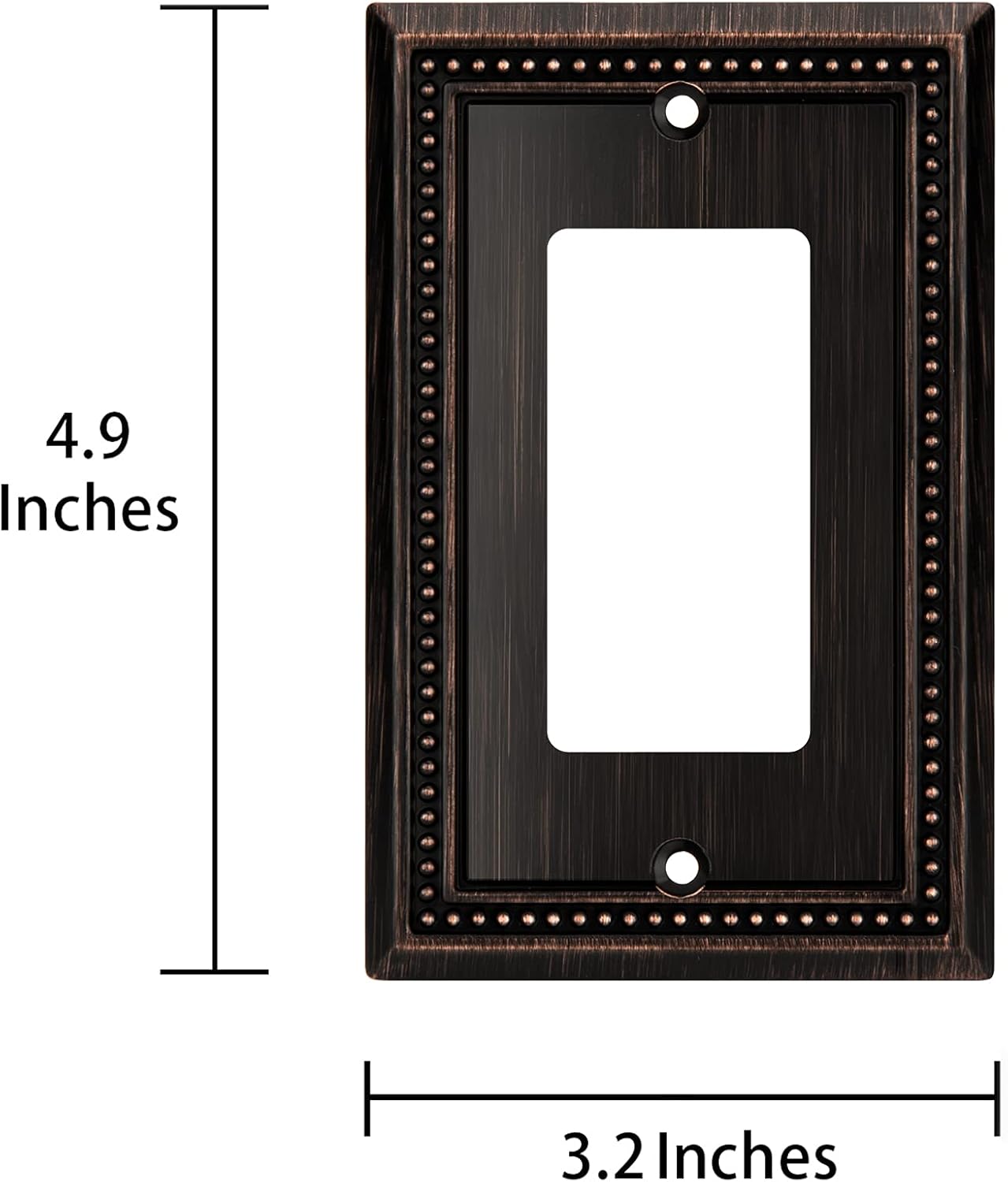Henne Bery Sunken Pearls Heavy Duty Decorative Wall Plate Switch Plate Outlet Cover (Single Decorator, 2 Pack, Aged Bronze)