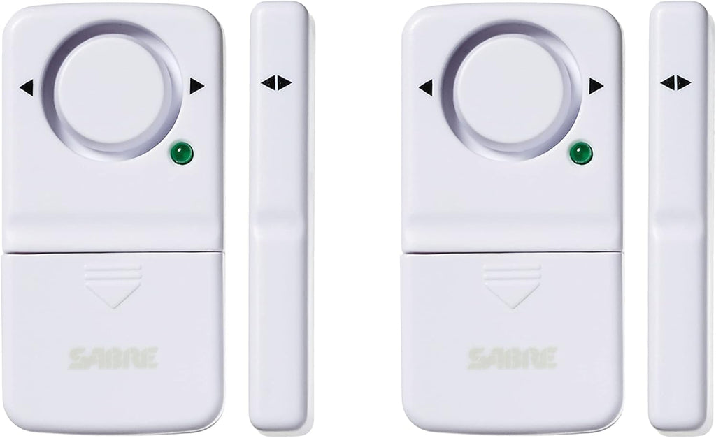 SABRE Wireless Home Security Door Window Burglar Alarm with LOUD 120 dB Siren, DIY EASY to Install, 2-Pack,white