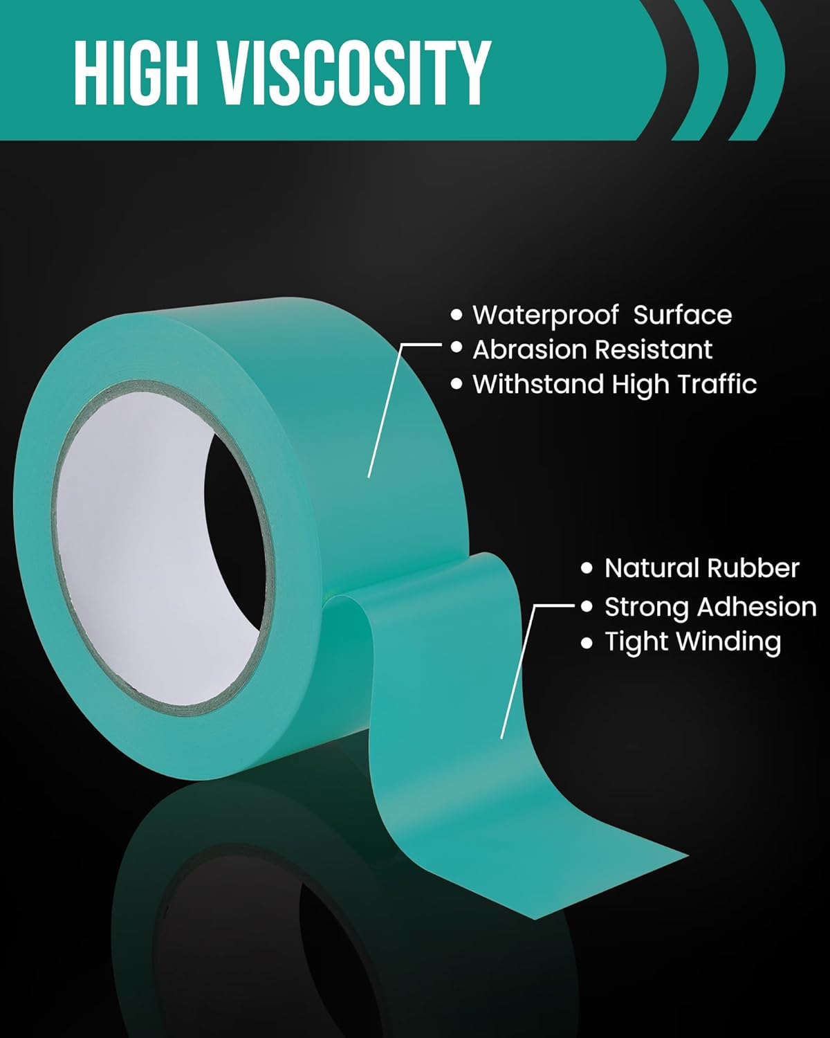 Lichamp Floor Marking Tape, Heavy Duty Safety Marking and Traffic Mark Tapes, 6 Mil Thick Vinyl Bulk Multi Pack, 2 inch x 36 Yards x 12 Rolls (432 Total Yards)