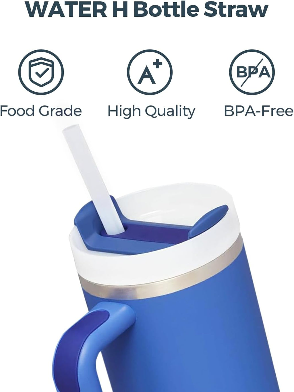 PureSip Adapt Stanley Cup Straw, Reusable Straws with Filter, Stanley Straw Replacement 40 oz, 30 oz, Plastic Straws for WATERH Vita Bottle, Simple Modern, Hydro Flask (1 Filter + 5 Straws)