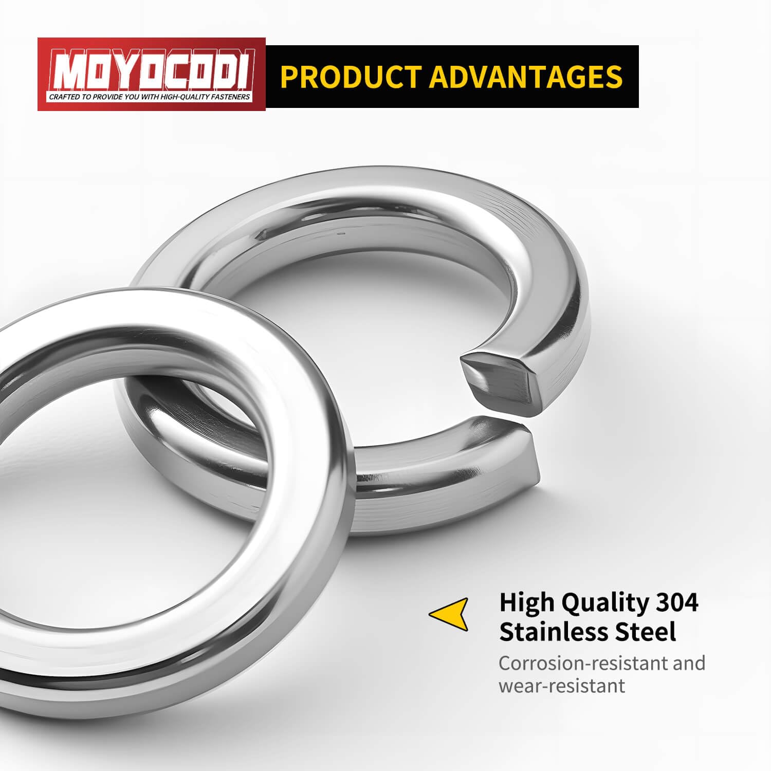 M4 (100 Pack) Split Lock Washer, (18-8) 304 Stainless Steel Spring Lock Washer