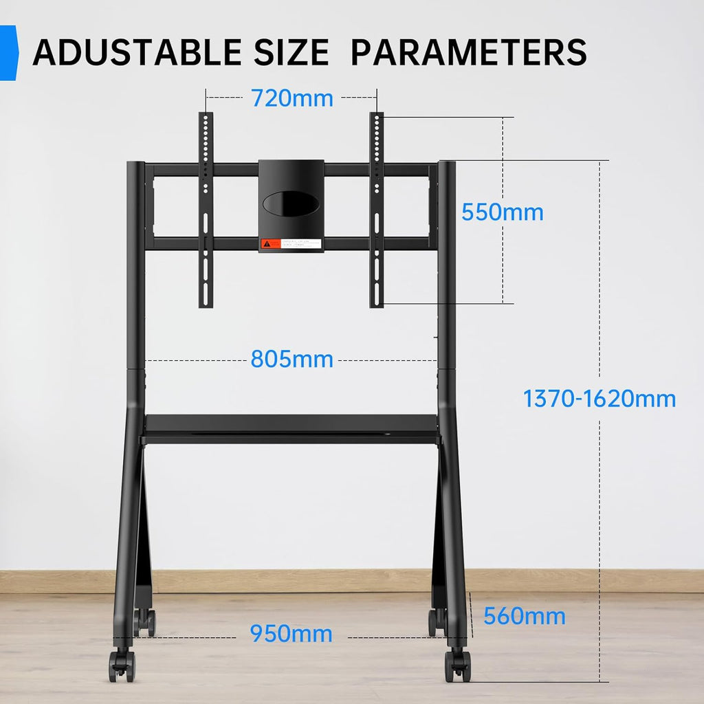Mobile Smart Board Stand for Interactive Whiteboard 47"-65", Lockable Wheels, Holds up to 176lbs, for Office Classroom Home(Model: FD570)