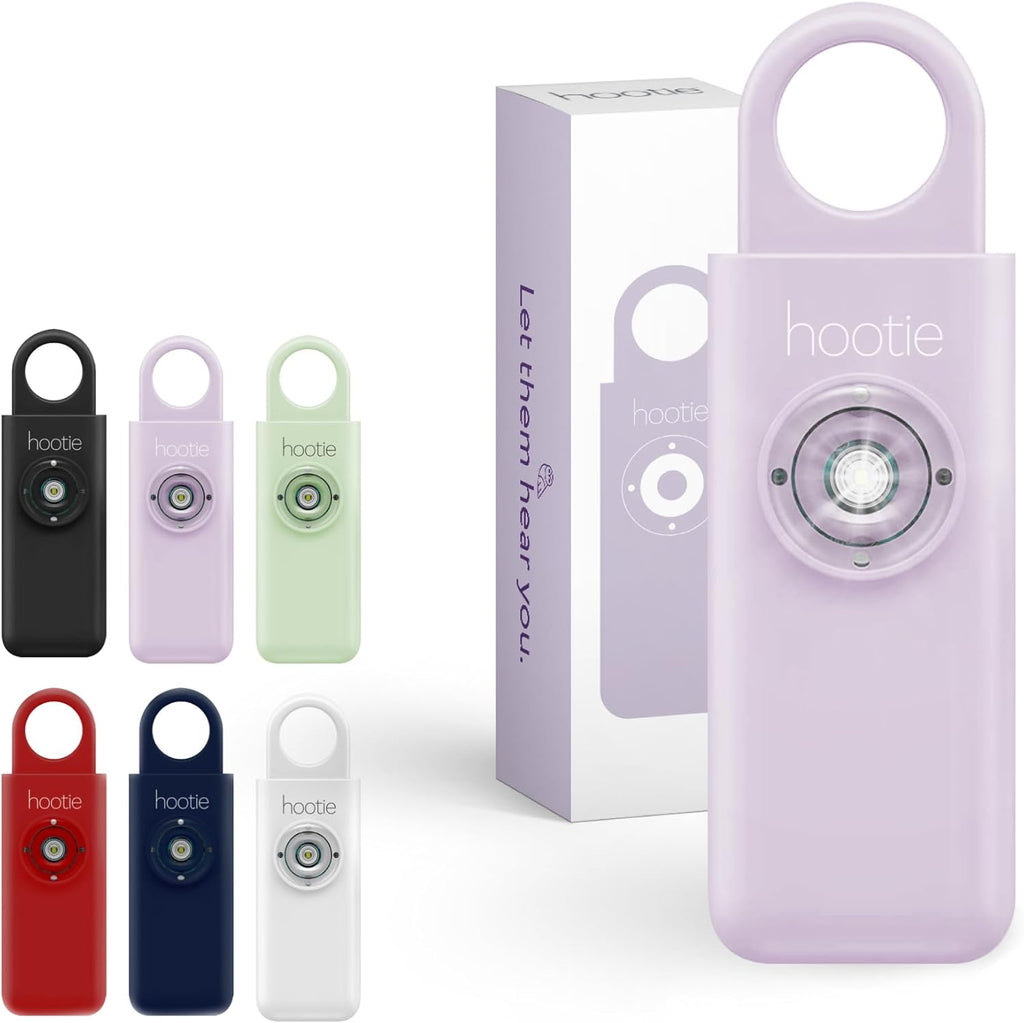 Hootie Personal Safety Alarm, Personal Alarms for Women, Men, & Kids Personal Alarm - Keychain Alarm, Self Defense Alarm, Security Alarm Keychain 130dB Self Defense Siren & Strobe Light - Lavender
