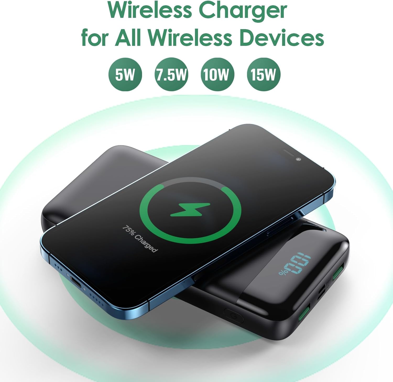 Wireless Portable Charger 30,800mAh,15W Wireless Charging USB C Power Bank,25W PD QC 4.0 Fast Charging 4 Outputs Travel Essentials Battery Pack Compatible with iPhone 17/16/15/14/13/12,Galaxy,Android