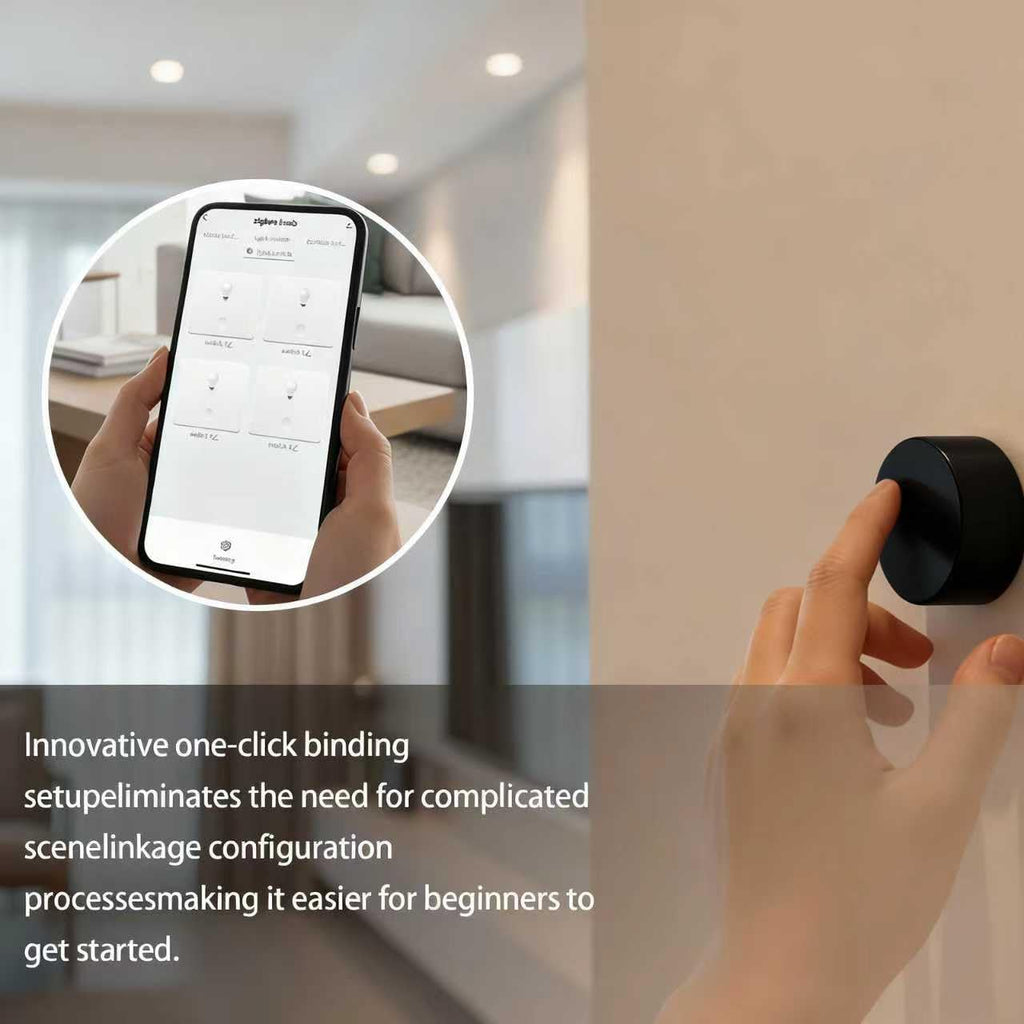 1 PCS Wireless Smart Light Switch Button, Wall-Mounted Rotary Light Switch, Compatible with Tuya Zigbee Gateway (V2 or Higher), Smart Home Control, Easy Wireless Installation