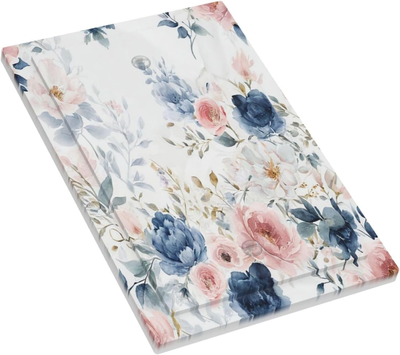 Elegant Watercolor Pink Blue Flowers Floral 1-Gang No Device Blank Wallplate Electrical Light Switch Covers Decorative Receptacle Face Plate Cover for Bathroom 5 X 3 IN