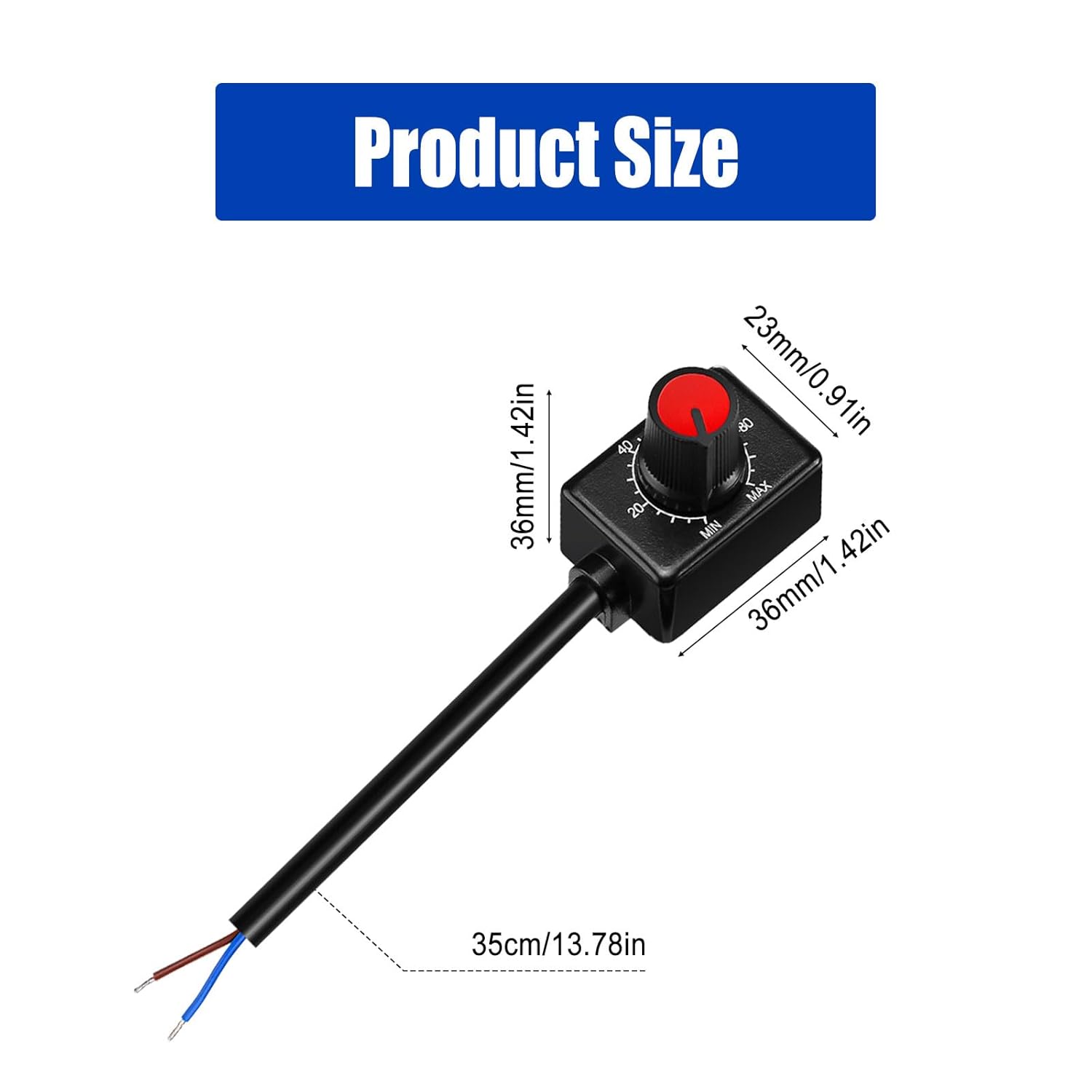 5 PCS DC 0/1-10V Knob LED Dimmer Rotary Knob Controller Mini Switch Infinitely Adjustable Light Level with Scale Electronic LED Driver Controls Indoor Lighting, Grow Lights