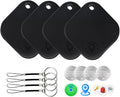 Air Tags-4 Pack Bluetooth Tracker Tag with Extra Battery, Work with Apple Find My (iOS Only, Not for Android), Item Finder for Keys, Backpack, Suitcase, Wallet, Luggage, Black