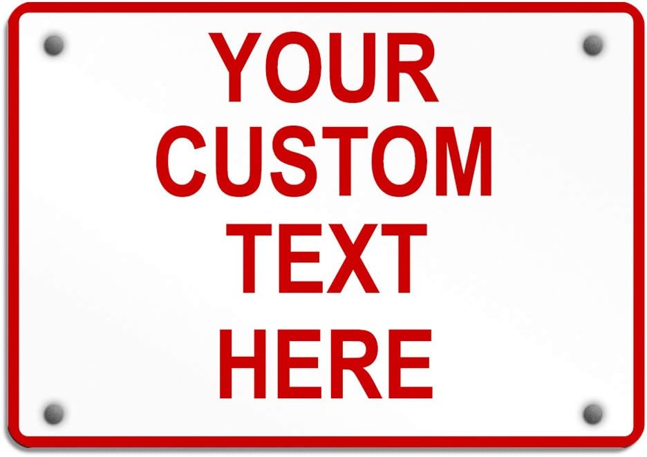 Aluminum Weatherproof Metal Sign Multiple Sizes Custom Personalized Text Here White Red Danger Horizontal Street Signs 24x18Inches