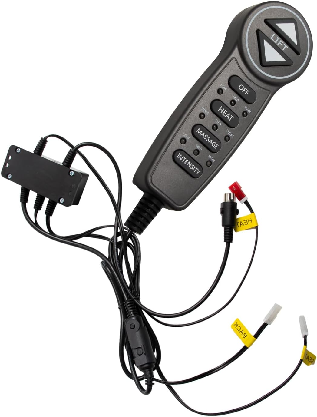 Lift Chair Prong Hand Control Remote Replace MLSK55-A1 Fit for Okin Catnapper Mulin Dewert Limoss Kaidi, with 6 Function Keys 5 Pin and Junction Box