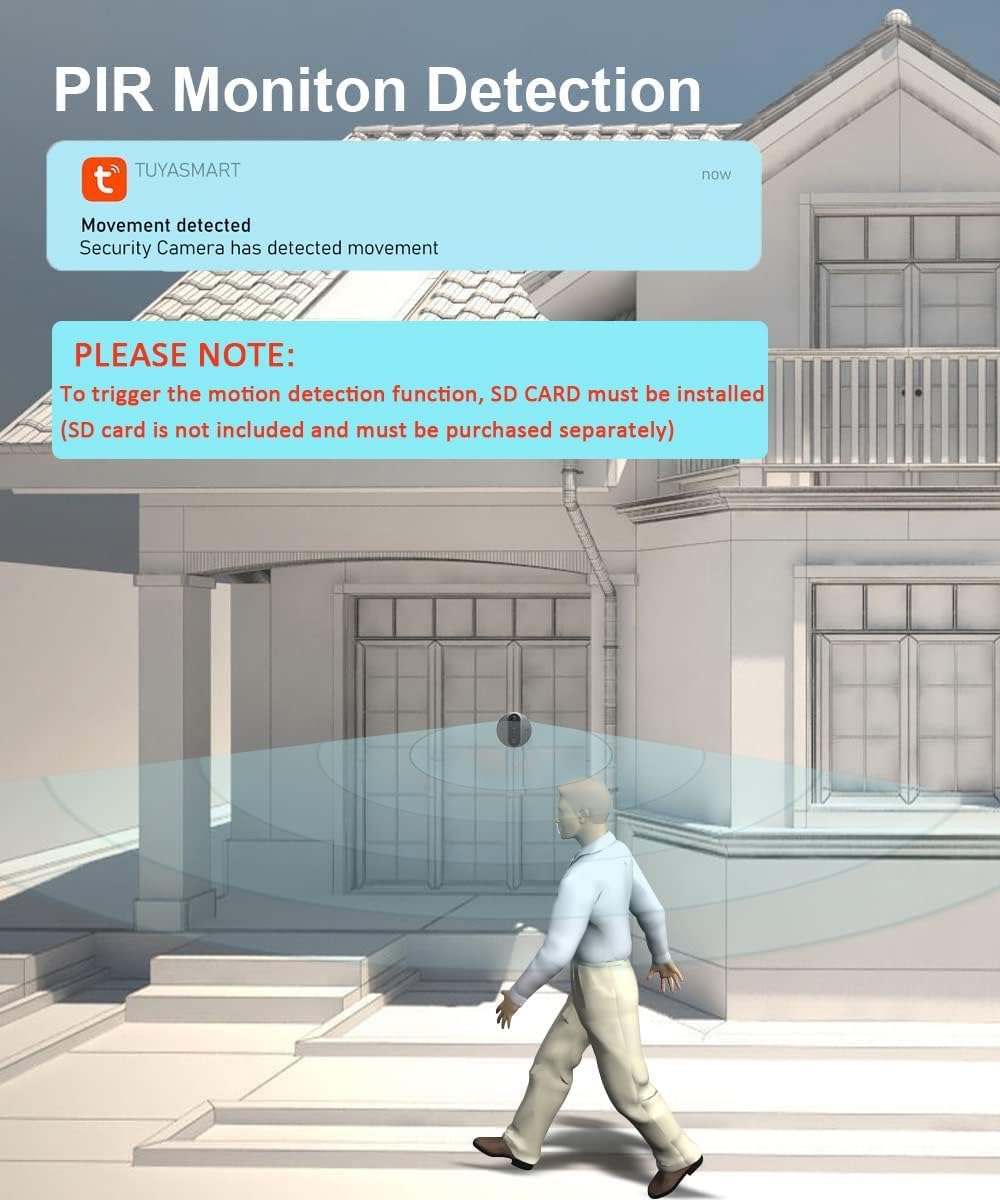 Peephole Camera for Apartment Door, WiFi Door Peephole Viewer Video Doorbell 1080P Camera with Monitor 4.3 Inch LCD Screen Motion Detection Night Vision