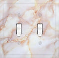 Decorative Switch Plates Pink Jade Marble Granite 2 Gang Double Toggle Outlet Light Switch Cover Wall Plate Electrical Faceplate For Bathroom Kitchen Decor