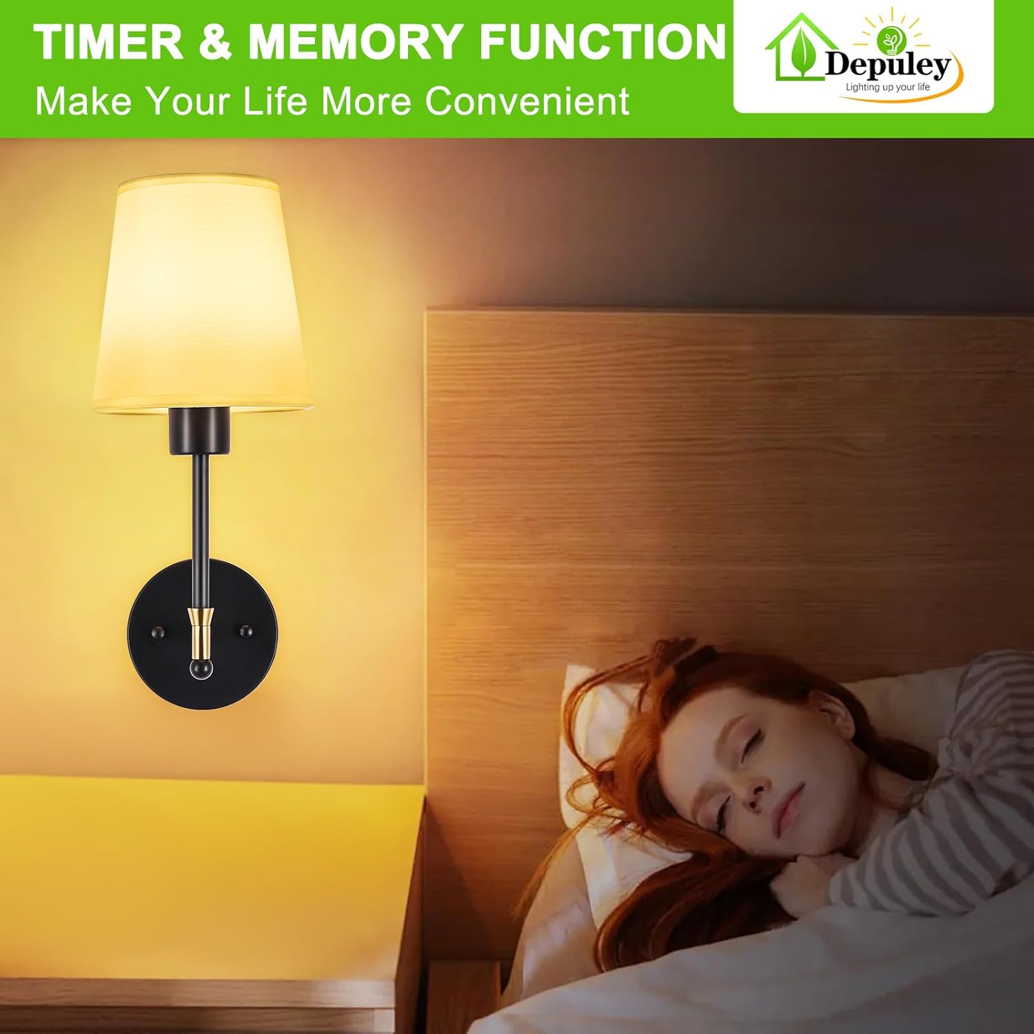 Depuley Battery Operated Wall Sconce: Set of 2 Wireless Wall Lights with Remote for Bedroom - Rechargeable 15 Colors Black and Gold Wall Lamp for Living Room Hallway