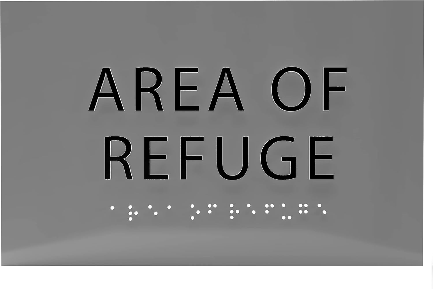 6" X4" Area of Refuge Sign - ADA Compliant Tactile Graphics Grade 2 Braille Text | Wall Mount Plastic Signs for Shopping Malls, Offices, Hotels, Schools, Apartments & Restaurants