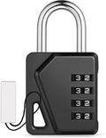 ZHEGE Locker Lock, 4 Digit Combination Padlock with DIY Name Tag for School, Work, Gym - Easy to Read & with Big White Number (Black, 1 Pack)