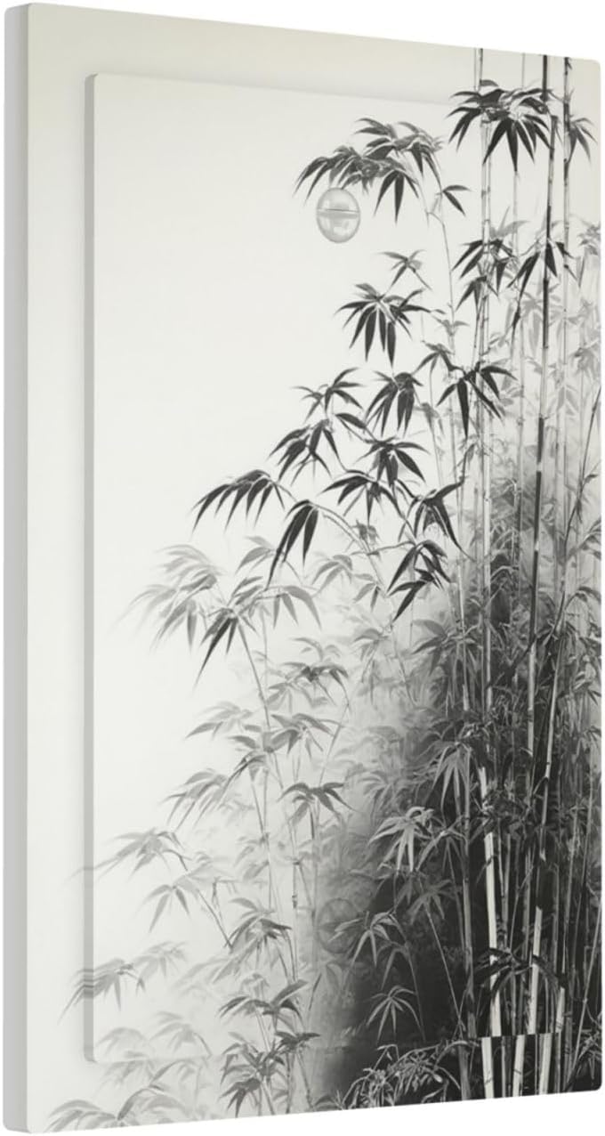 Watercolor Vintage Ink Bamboo Forest 1-Gang No Device Blank Wallplate Electrical Light Switch Covers Decorative Receptacle Face Plate Cover for Bathroom 5 X 3 IN