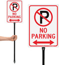 GicnKeuz Large No Parking - 14"x10" No Parking Signs with 36" Heavy Duty Metal Stakes, .040 Aluminum Reflective Signs, Fade Resistant/Waterproof, Including Screws, Easy to Install, Outdoor Use (1 Pack)