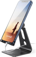 Lamicall Adjustable Cell Phone Stand, Desk Phone Holder, Cradle, Dock, Compatible with iPhone 17 16 15 14 Air Plus Pro Pro Max 13 12 X XS, 4-8" Phones, Office Accessories, All Smartphone, Black