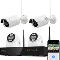 xmartO 10CH 4 Pcs Home Security Camera Kit, 2 * 2K HD Dome Camera and 2 * 2K 3MP Super HD WiFi Home Security Camera, 2-Way Audio, Night Vision, 24/7 Surveillance Camera, No Monthly Fee