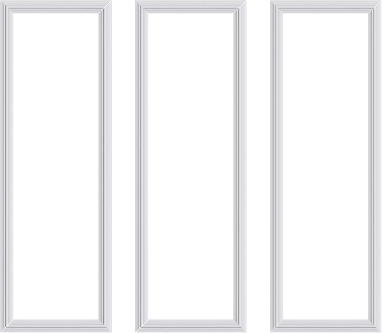 3 PCS Premade Wainscoting Panels Accent Wall Panels for Interior Wall Decor Easy DIY Build and Batten Chair Rail & Picture Frame Door Decor (8 x 24 in)