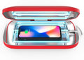 PhoneSoap Pro UV Smart Phone Sanitizer & Universal Cell Phone Charger Box | Patented & Clinically Proven 360-Degree UV-C Disinfection | Disinfects and Charges All Phones (Red)