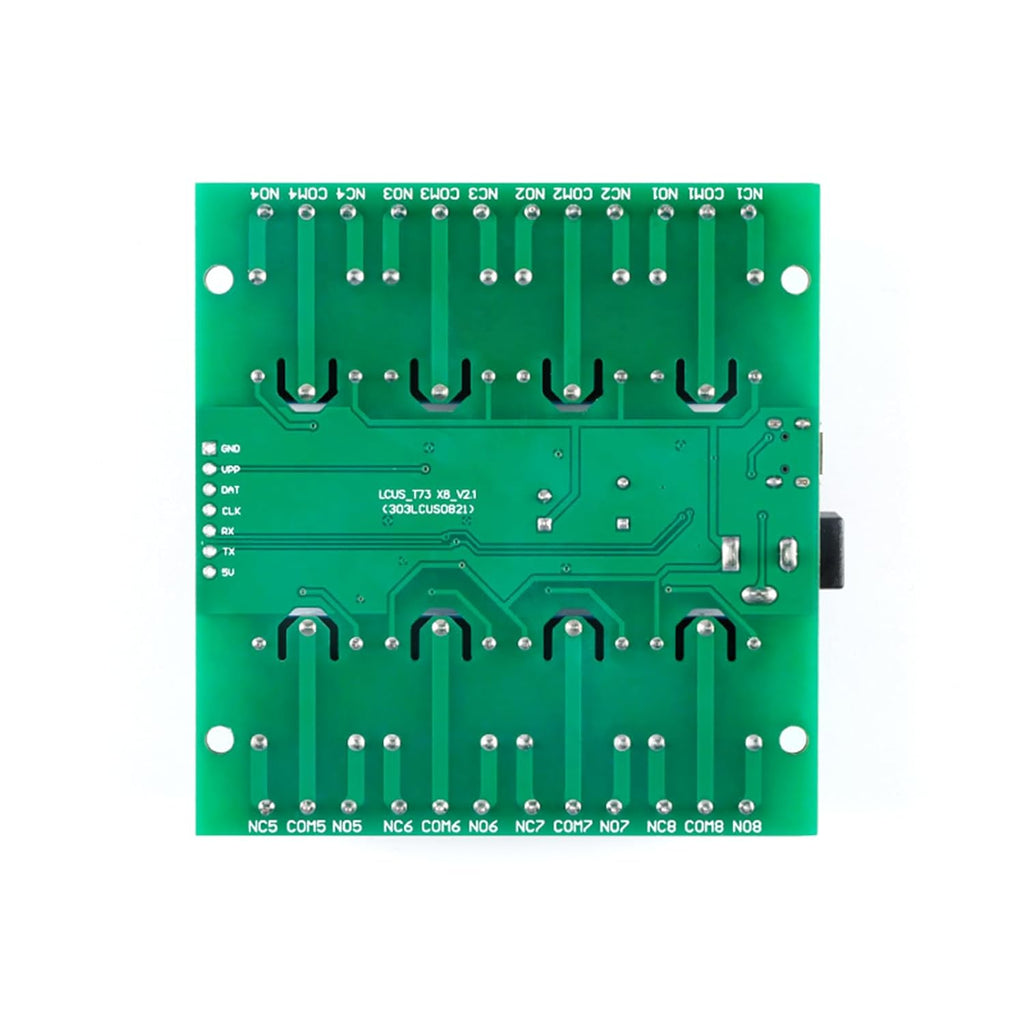 LCUS-8 USB Relay Module 8 Channel with Overcurrent Protection for Home Automation, Serial Control, Intelligent USB Switch