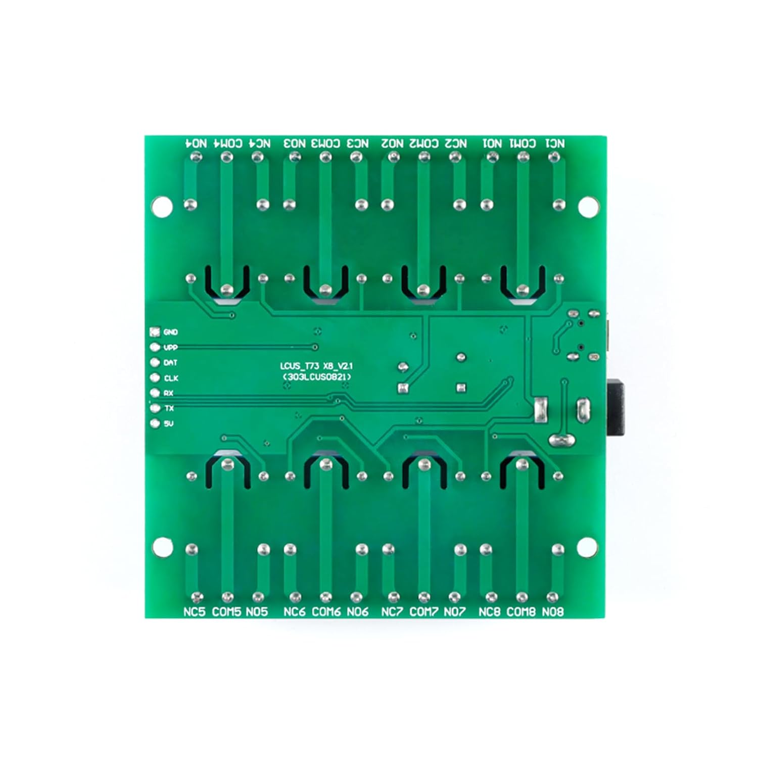 LCUS-8 USB Relay Module 8 Channel with Overcurrent Protection for Home Automation, Serial Control, Intelligent USB Switch