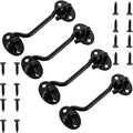 4 Pack Barn Door Latch Door Lock Hardware, Sliding Door Lock Eye Hook Latch with Screws, Rust-Resistant Metal Gate Latch, Privacy Hooks Latch for Inside Door