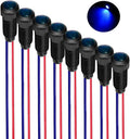8pcs Blue LED Indicator Pilot Light 110VAC Mounting Hole Size 8mm(Flame Retardant Plastic Shell)