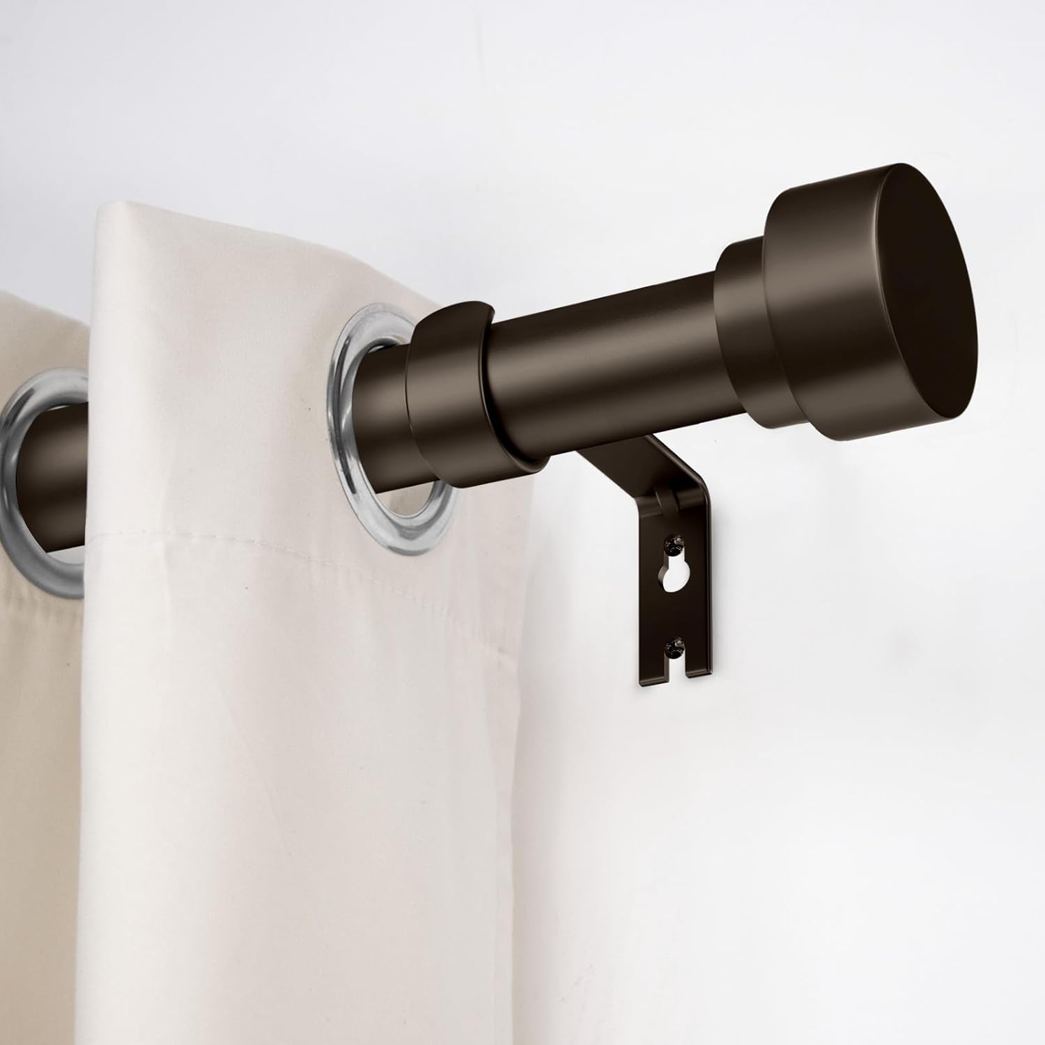 Curtain Rods for Windows 32 to 170, 1 Inch Adjustable Heavy Duty Long Window Outdoor Curtain Rod for Patio, Drapery Rods with Simple End Caps, Size 32"-170", Antique Bronze