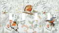 Light Switch Covers Red Floral Berries Colorful Bird Plant Quad Toggle Electrical Faceplate 4 Gang Wall Plate Decorative Switch Plates For Bed Room Living Room Decor
