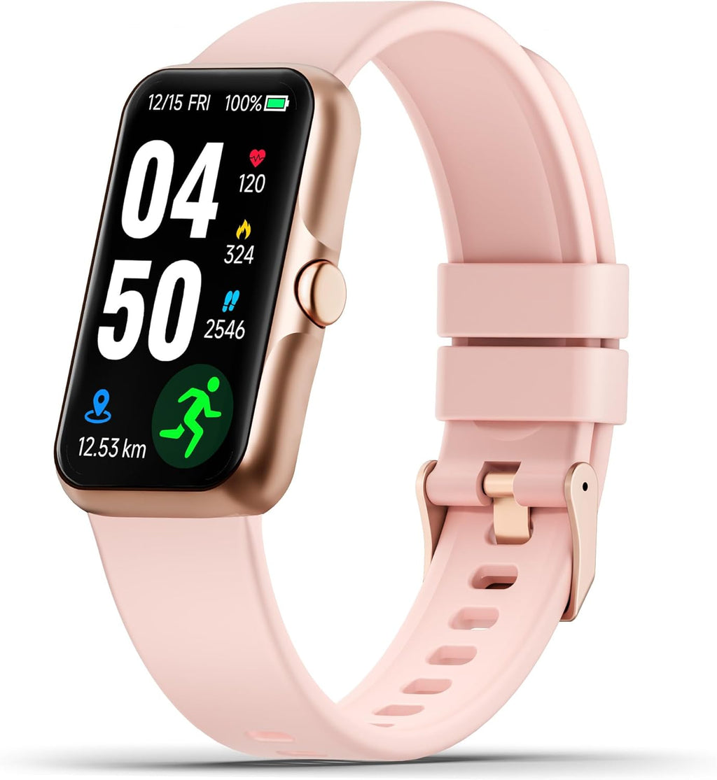 Fitness Tracker with 24/7 Continuous Heart Rate, Blood Oxygen Monitor, Smart Watch with Sleep Monitor, IP68 Waterproof Activity Tracker Step Counter for Women Men (Pink)