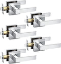 KNOBWELL 5 Pack Door Handles Polished Chrome Interior Door Levers for Hallway Closet Keyless Bedroom Doorknob with Lock