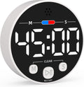 Large LED Digital Timer, Magnetic Countdown Loud Timer for Kitchen Cooking, Classroom Whiteboard, Kids, Toddler, Game, Productivity, Focus, Work, Task, Office, Meeting – Small, Simple, Visual, White