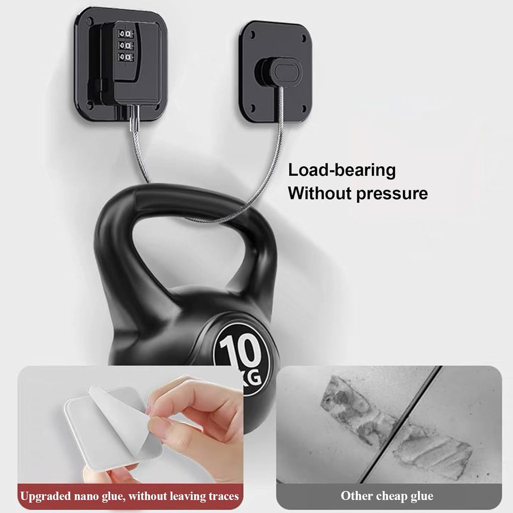 Heavy Duty Refrigerator Lock Cabinet Locks Child Safety Cabinet Locks Combination Fridge Lock for Cabinets Drawers Refrigerator (Black), 2.7X2.7IN