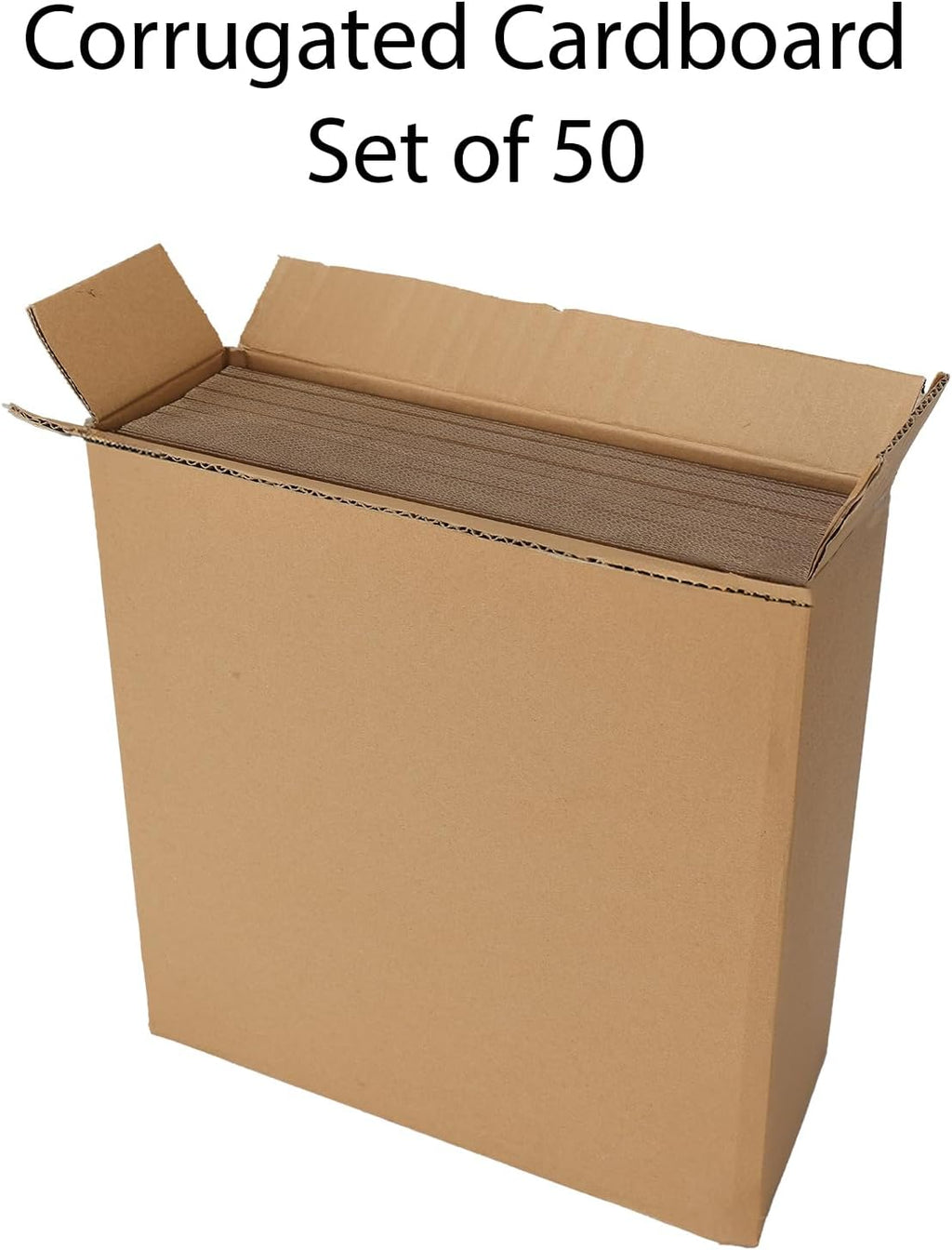 Calenzana 12x12 Browm Corrugated Cardboard Sheets, Flat Card Boards Inserts for Crafts, Packing, Shipping, Moving, Mailing, 50 Pack