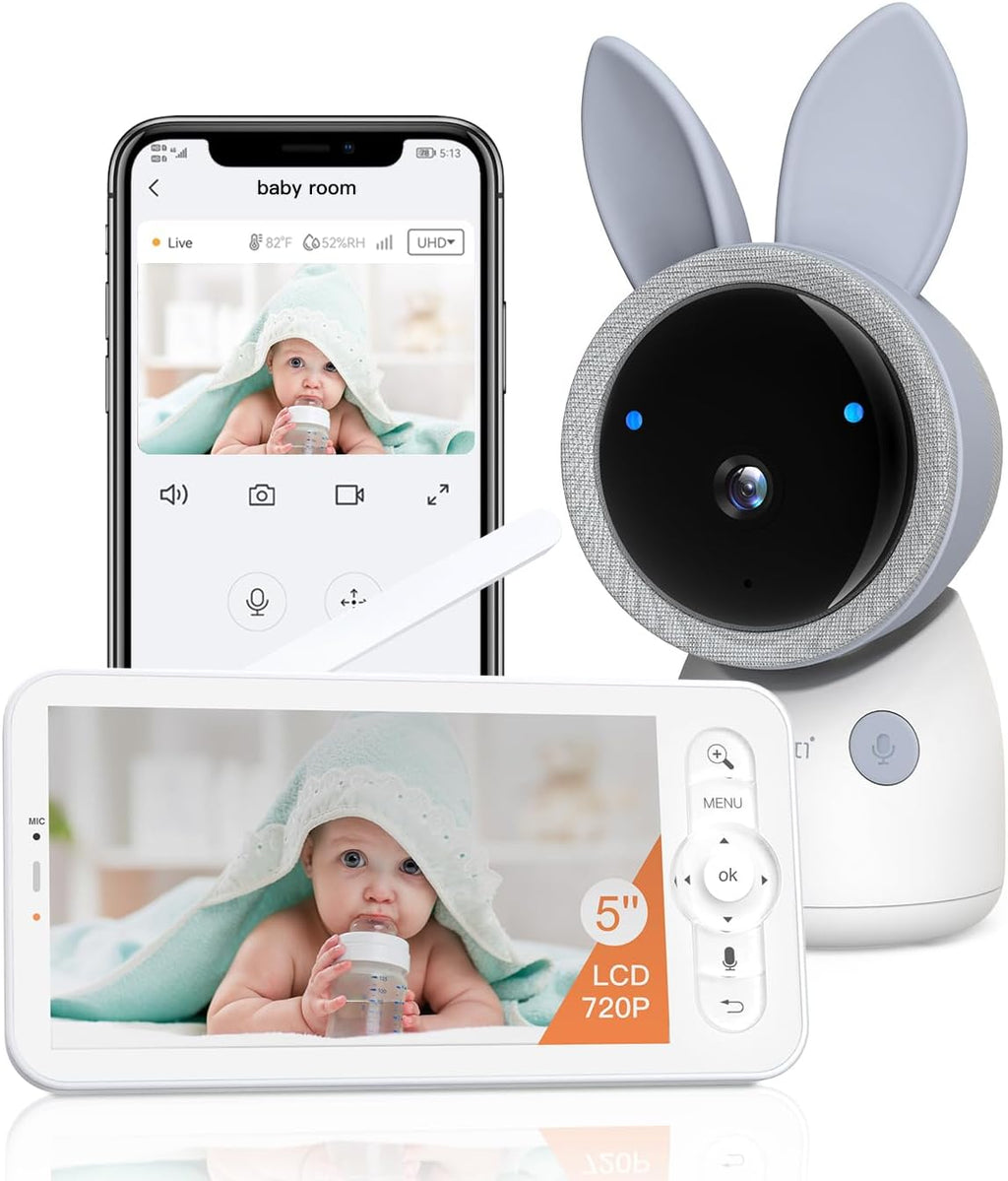 ARENTI 4MP 2.4G&5G WiFi Baby Monitor with Camera and Audio, Night Light, Auto Traking, Cry&Motion Detection, Temperature Sensor, App Control