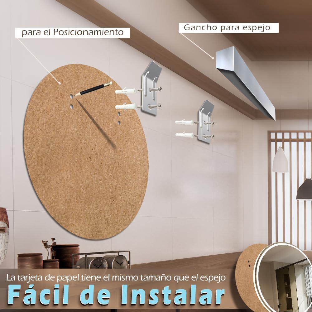KWW 28 Inch Large Modern LED Round Bathroom Vanity Mirror, Color Temperature Adjustable, Anti-Fog Dimmable Lights, Easy to Install, Wall Mounted Makeup Mirror with Smart Touch Button