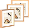 4x4 Picture Frame, Gold Metal Photo Frames with HD Glass, Fits 3x3 with Mat or 4 x 4 without Mat, Display for Wall and Table, 3 Pack