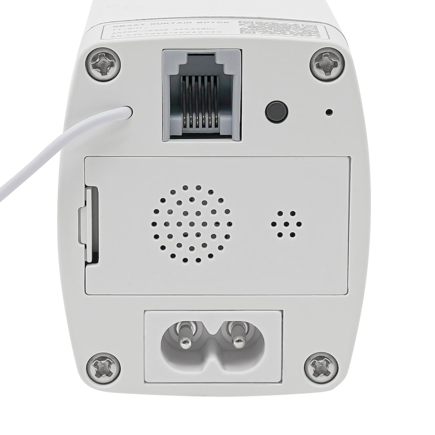 Smart Curtain Motor with Remote, Compatible with Alexa & Google Home App Control, 18W Electric Curtain Rail Track for Smart Home, 90-240V Power (3.28ft Cord) (White)