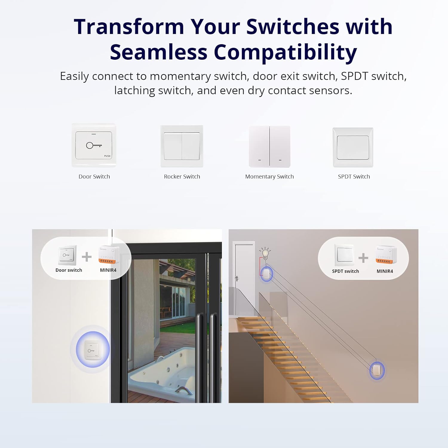 SONOFF MINIR4 Smart WiFi Light Switch,Universal DIY Module for Smart Home Automation Solution,1 Pack