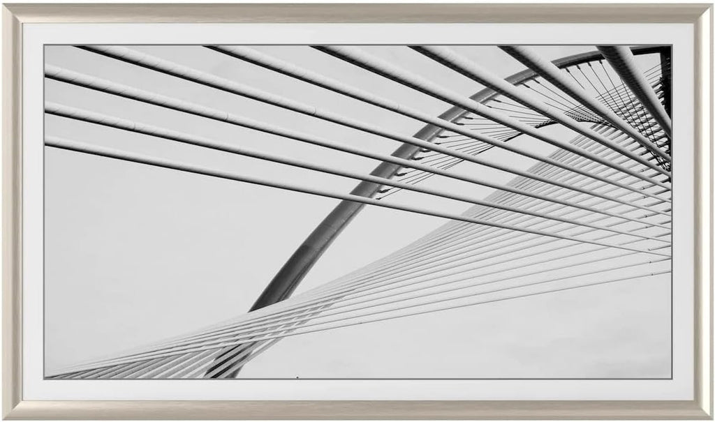 German Silver Prismatic 32" Alloy Deco TV Frame - Compatible ONLY with Samsung The Frame TVs (Fits 2021-2025, LS03A, LS03B, LS03C, LS03D, LS03FA)