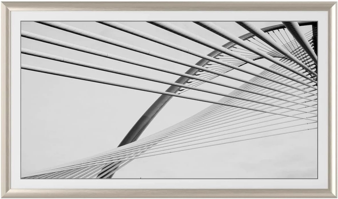 German Silver Prismatic 32" Alloy Deco TV Frame - Compatible ONLY with Samsung The Frame TVs (Fits 2021-2025, LS03A, LS03B, LS03C, LS03D, LS03FA)