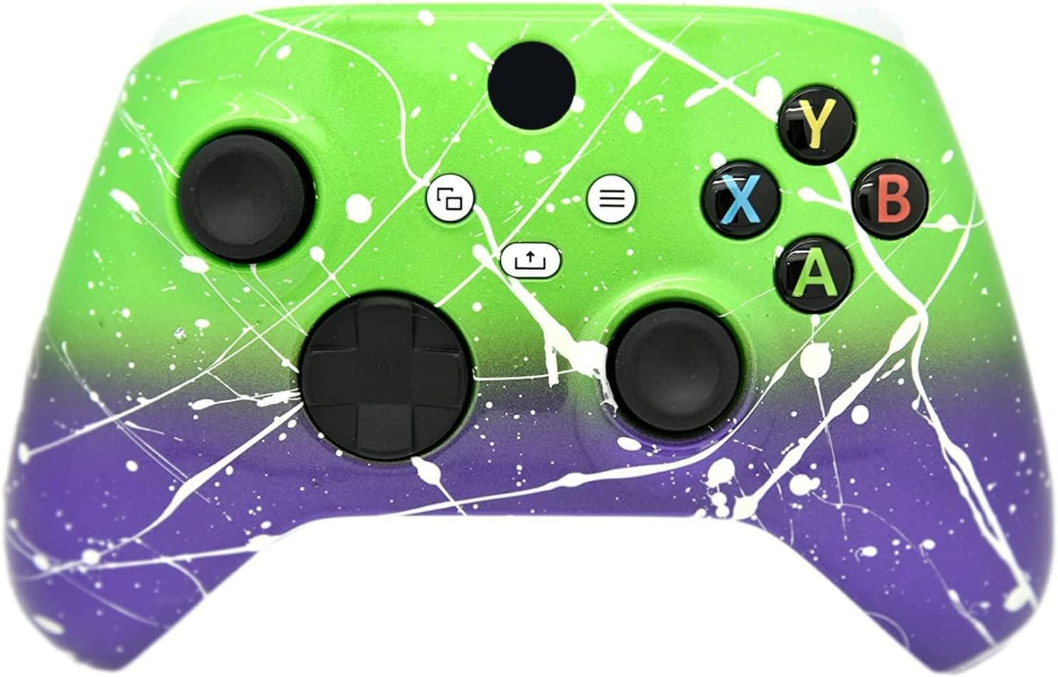 Hand Airbrushed Fade Custom Controller Compatible with Series X/S & One (Series X/S Purple & Green White Drip)