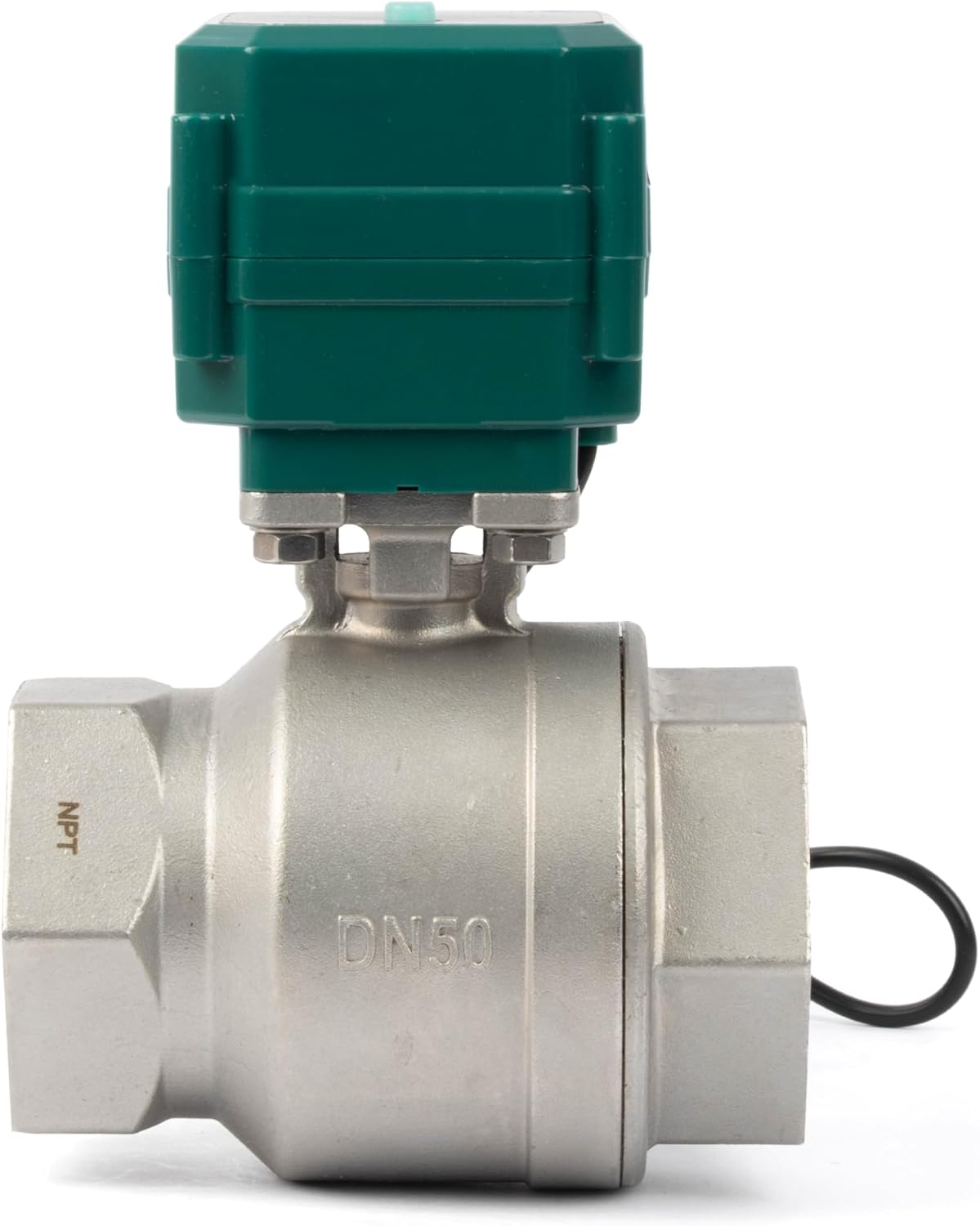 U.S. Solid 2" Smart Motorized Ball Valve - Remote App Mobile Control Stainless Steel Electrical Ball Valve with Manual Switch, 5V DC USB Connection